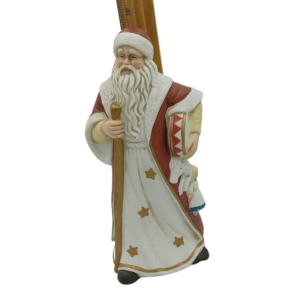 Vintage Ceramic Santa in Red Cloak Staff, Drum, Horse and Doll CRI Taiwan 1987 - Picture 6 of 7